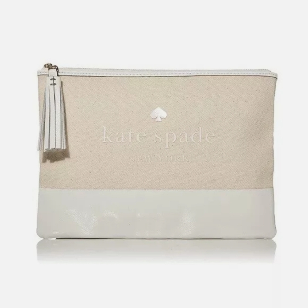 kate spade Large Tassel Pouch-Ash Street Logo